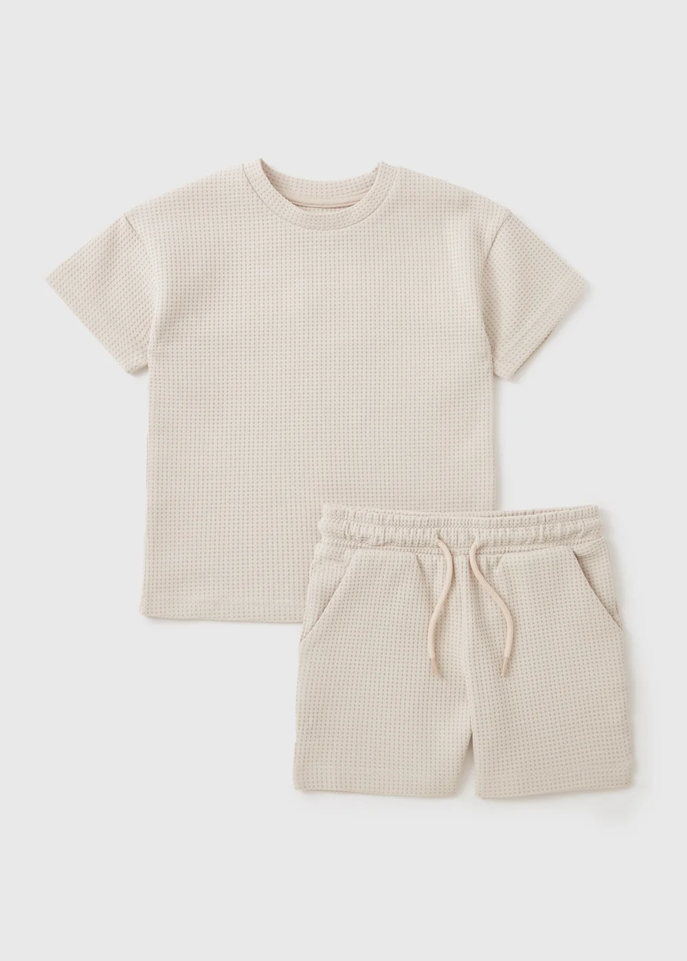 Boys Stone Waffle Top & Shorts Set (1-7yrs) - 1 to 1 half years Image 1