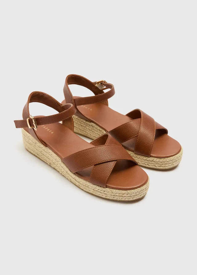 Tan Espadrille Wedges