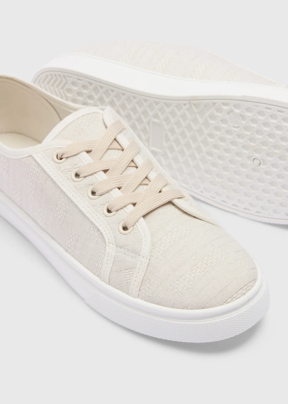 Linen Slip On Trainers - Size 3 Image 2