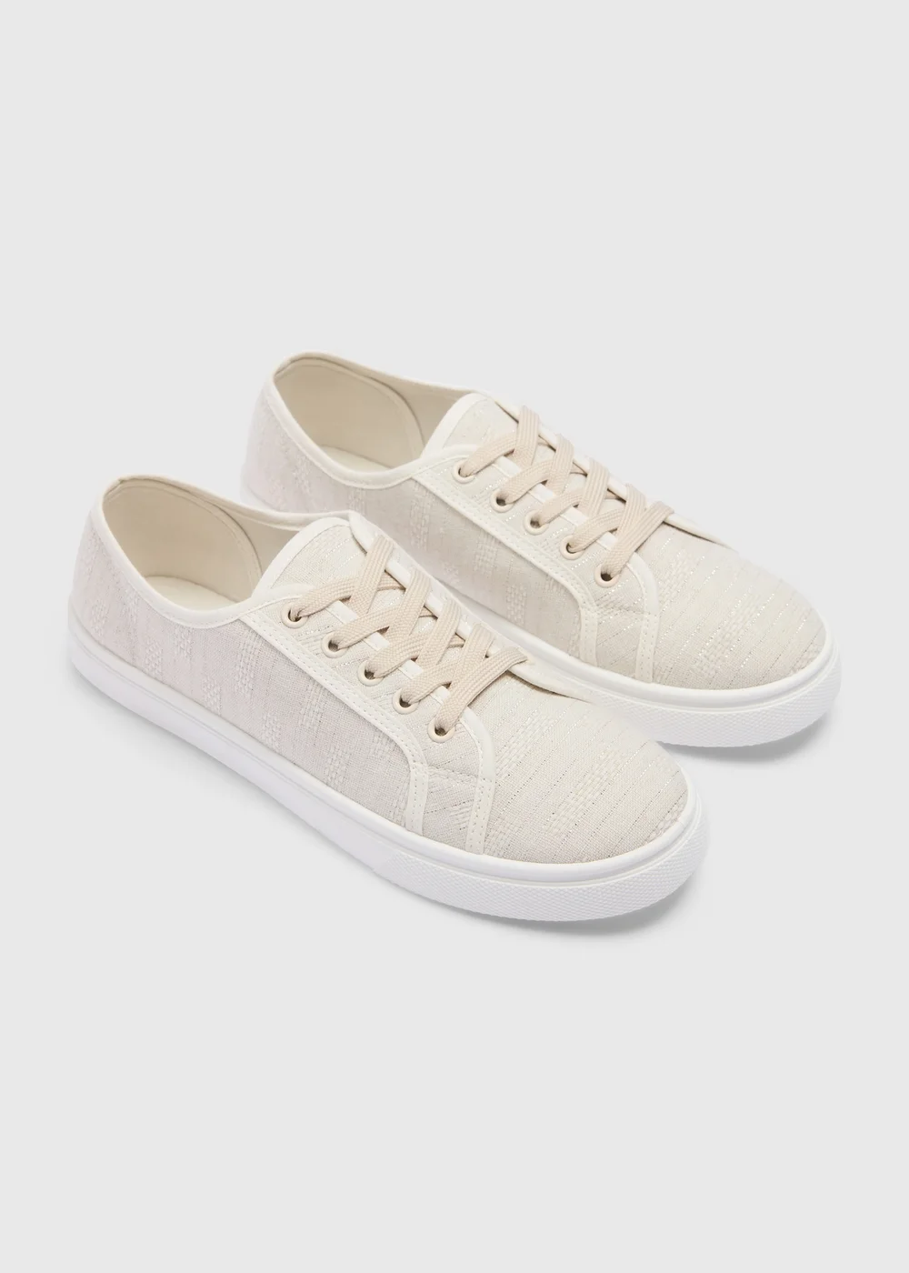 Linen Slip On Trainers - Size 3 Image 1
