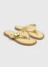 Yellow Gold Trim Toe Post Sandals - Size 3 Image 1