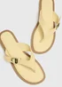 Yellow Gold Trim Toe Post Sandals - Size 3 Image 2