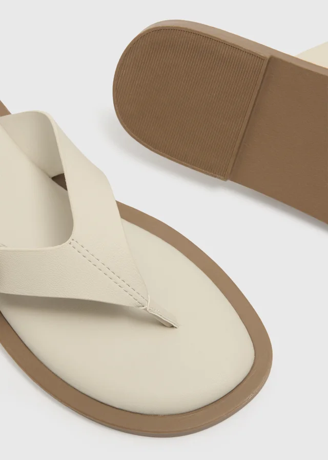 Stone Gold Trim Toe Post Sandals