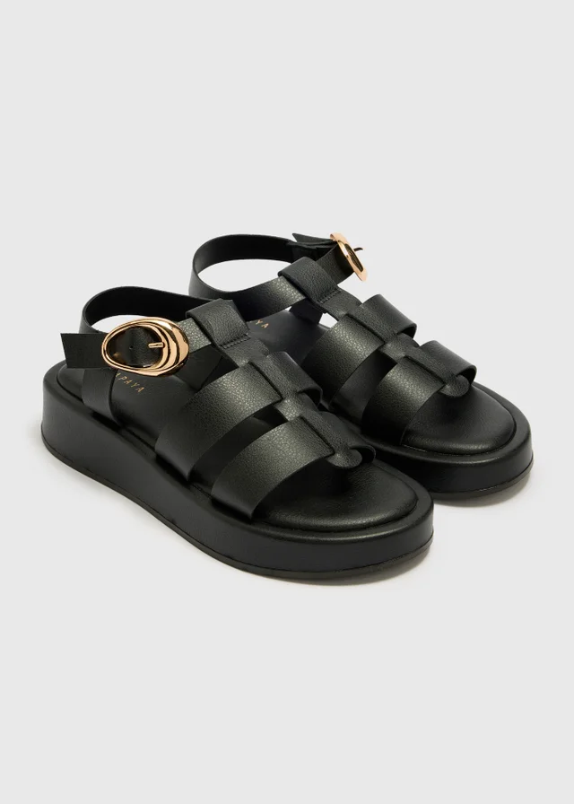 Black Chunky Platform Sandals