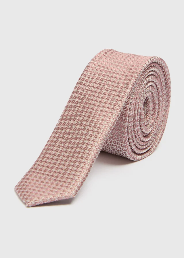 Boys Pink Textured Tie (7-13yrs)