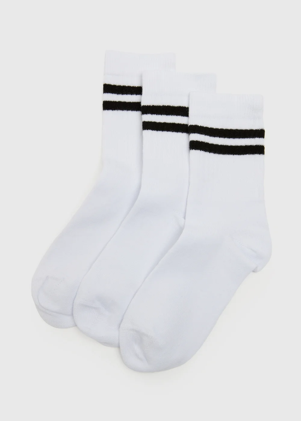 3 Pack Boys White Sport Socks (Younger 6-Older 6.5) - Sizes 6 - 8.5 Image 1