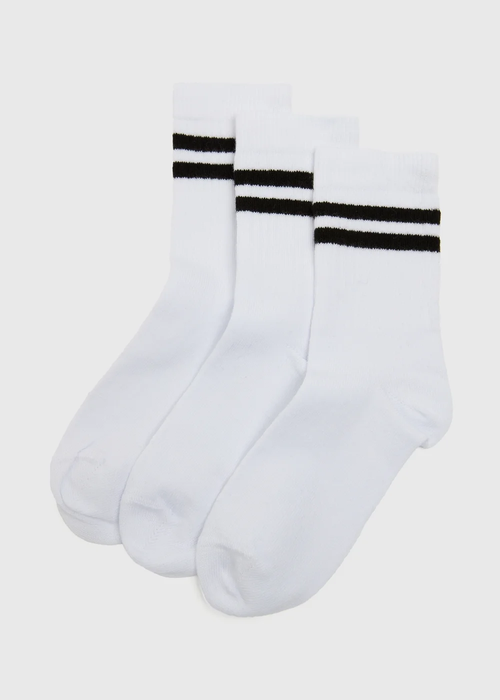 3 Pack Kids White Sports Socks (Younger 6/8.5-Older 4/6.5) - Sizes 6 - 8.5 Image 1