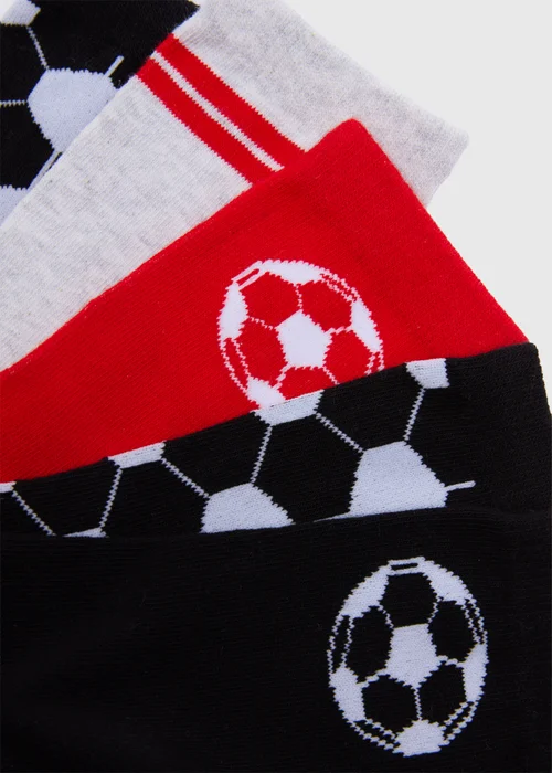 5 Pack Boys Multicolour Football Design Socks (Younger 6-Older 6.5) - Sizes 6 - 8.5 Image 2