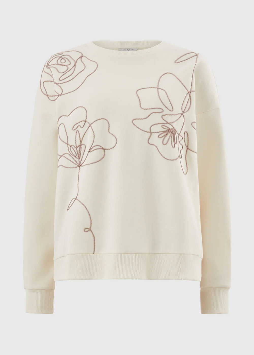 Cream Contrast Floral Sweatshirt - 2XL Image 4