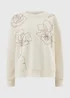 Cream Contrast Floral Sweatshirt - Extra small Image 4