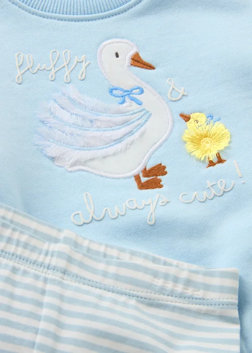 Baby Blue 3D Duck Sweatshirt & Legging Set (Newborn-23mths) - Up to 1 Month Image 2