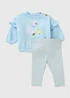 Baby Blue 3D Duck Sweatshirt & Legging Set (Newborn-23mths) - Up to 1 Month Image 1