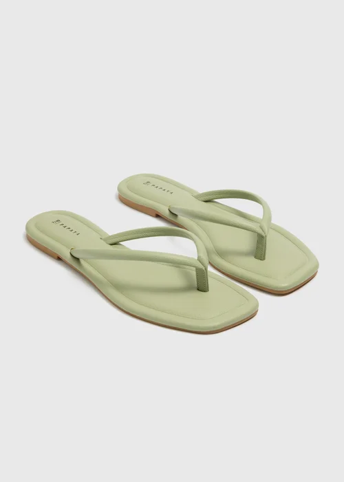 Sage Green Toe Post Sandals - Size 3 Image 1