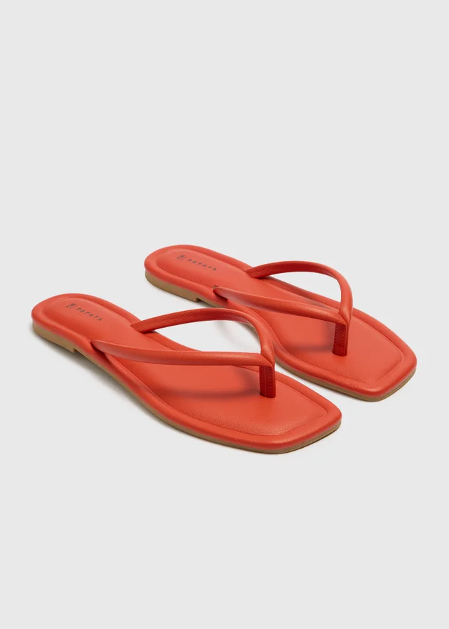 Orange Toe Post Sandals