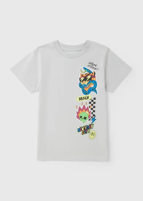 Boys Grey NYC Tiger T-Shirt (7-15yrs) - Age 7 Years Image 1