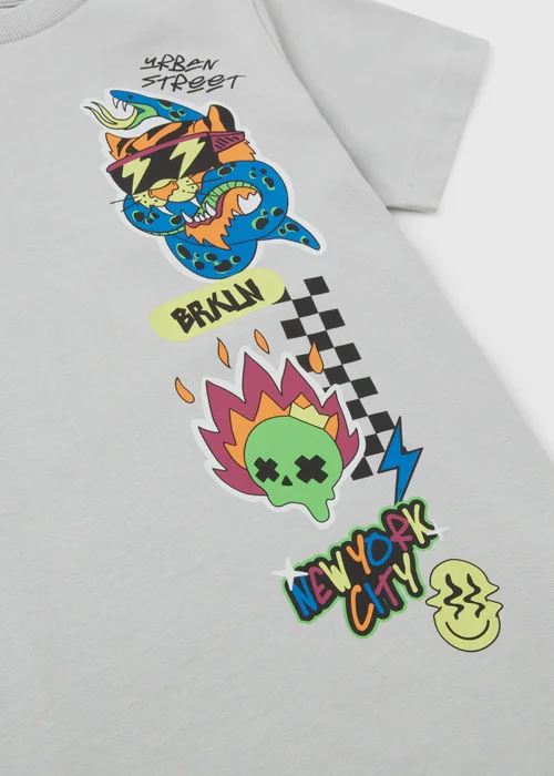 Boys Grey NYC Tiger T-Shirt (7-15yrs) - Age 7 Years Image 2