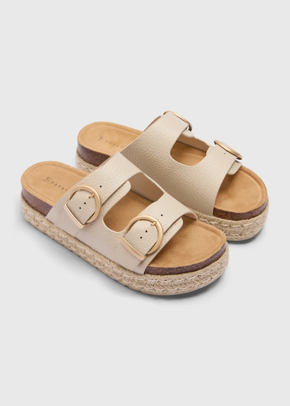 Stone Espadrille Buckle Chunky Sandals - Size 3 Image 1