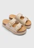 Stone Espadrille Buckle Chunky Sandals - Size 3 Image 1