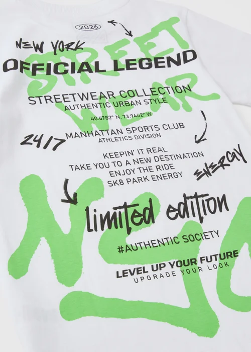 Boys White Graffiti Official Legend T-Shirt (7-15yrs) - Age 7 Years Image 2