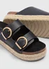 Black Espadrille Buckle Chunky Sandals - Size 3 Image 2