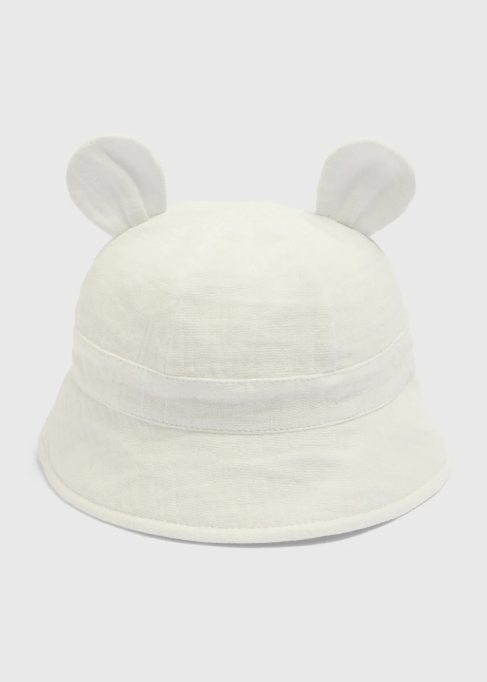 Baby White Bear Hat (Newborn-24mths) - Up to 1 Month Image 1