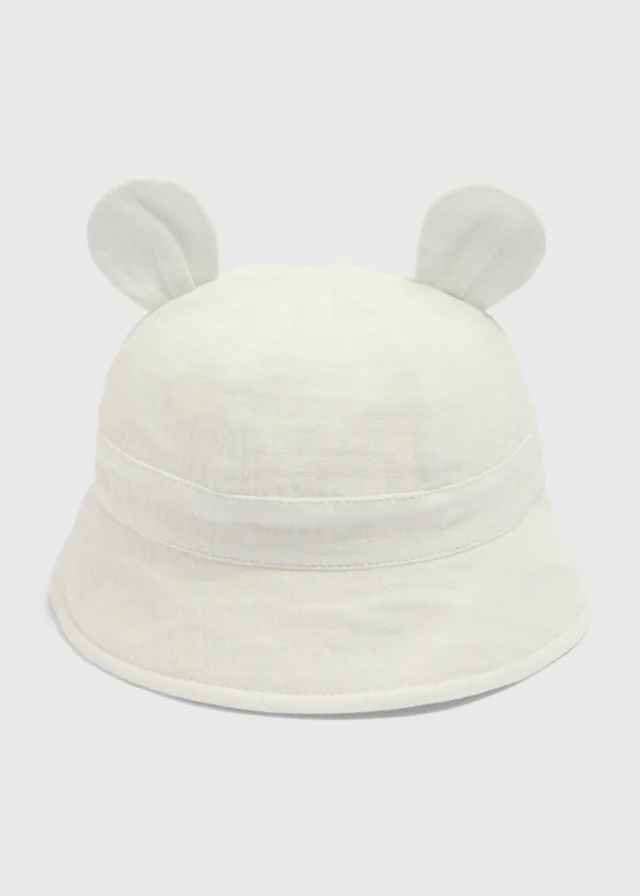 Baby White Bear Hat (Newborn-24mths)