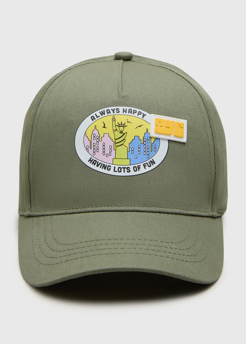 Boys Khaki NYC 3D Badge Cap (3-10yrs) - Age 7-10 Years Image 1