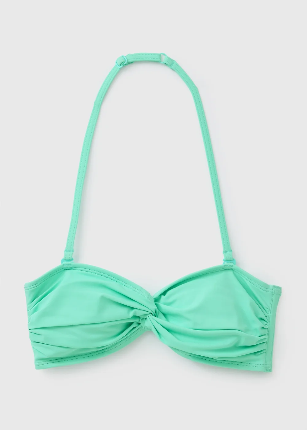 Aqua Blue Twist Halter Neck Bandeau Bikini Top - Size 6 Image 1