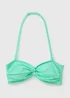 Aqua Blue Twist Halter Neck Bandeau Bikini Top - Size 6 Image 1