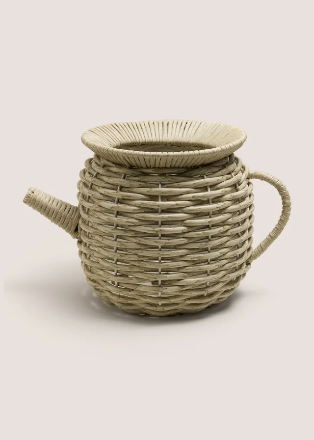 Grey Woven Teapot Planter