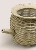 Grey Woven Teapot Planter Image 2