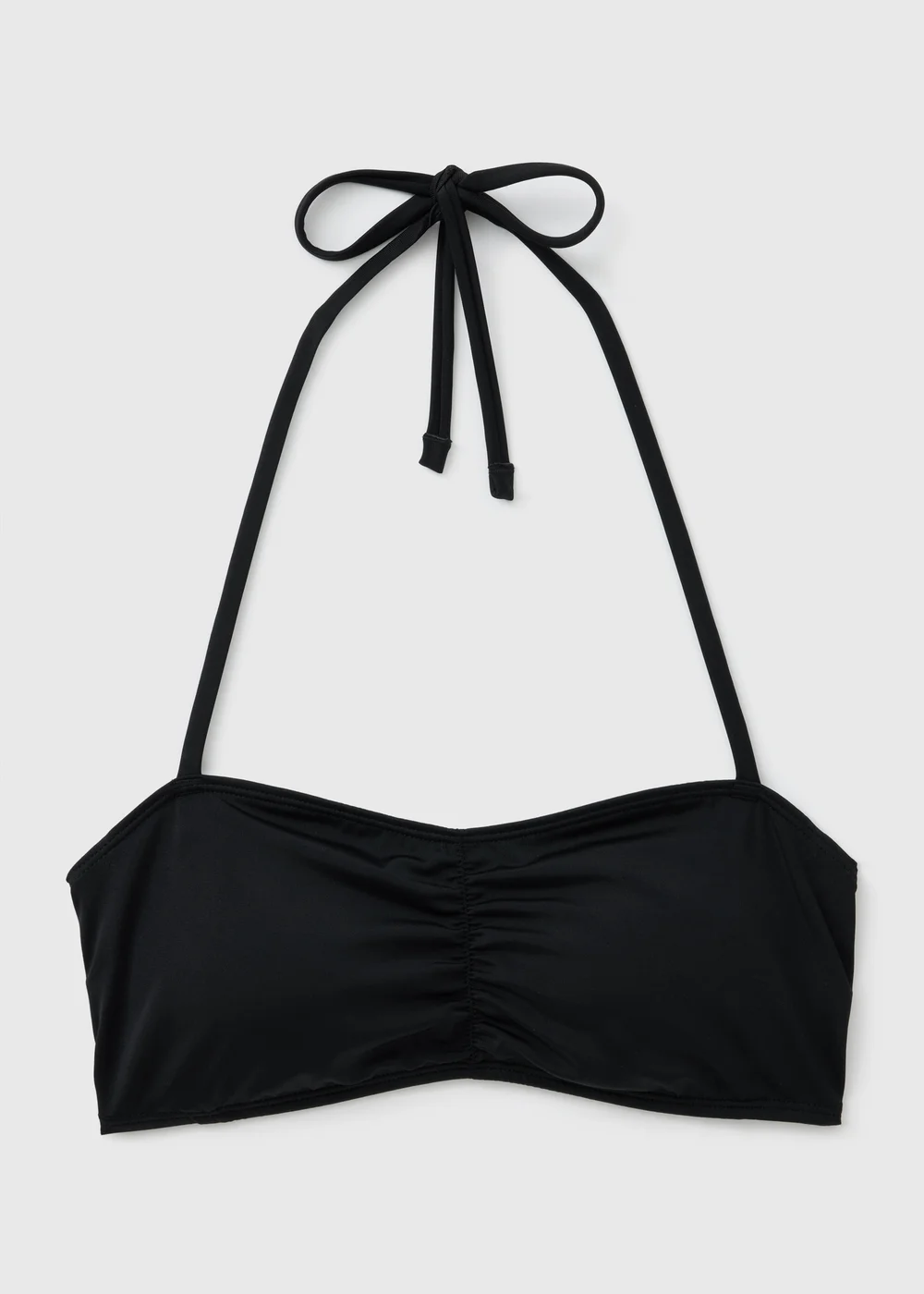 Black Halter Neck Bandeau Bikini Top - Size 6 Image 1