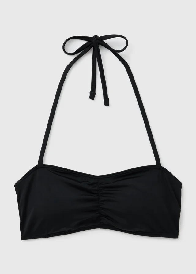 Black Halter Neck Bandeau Bikini Top