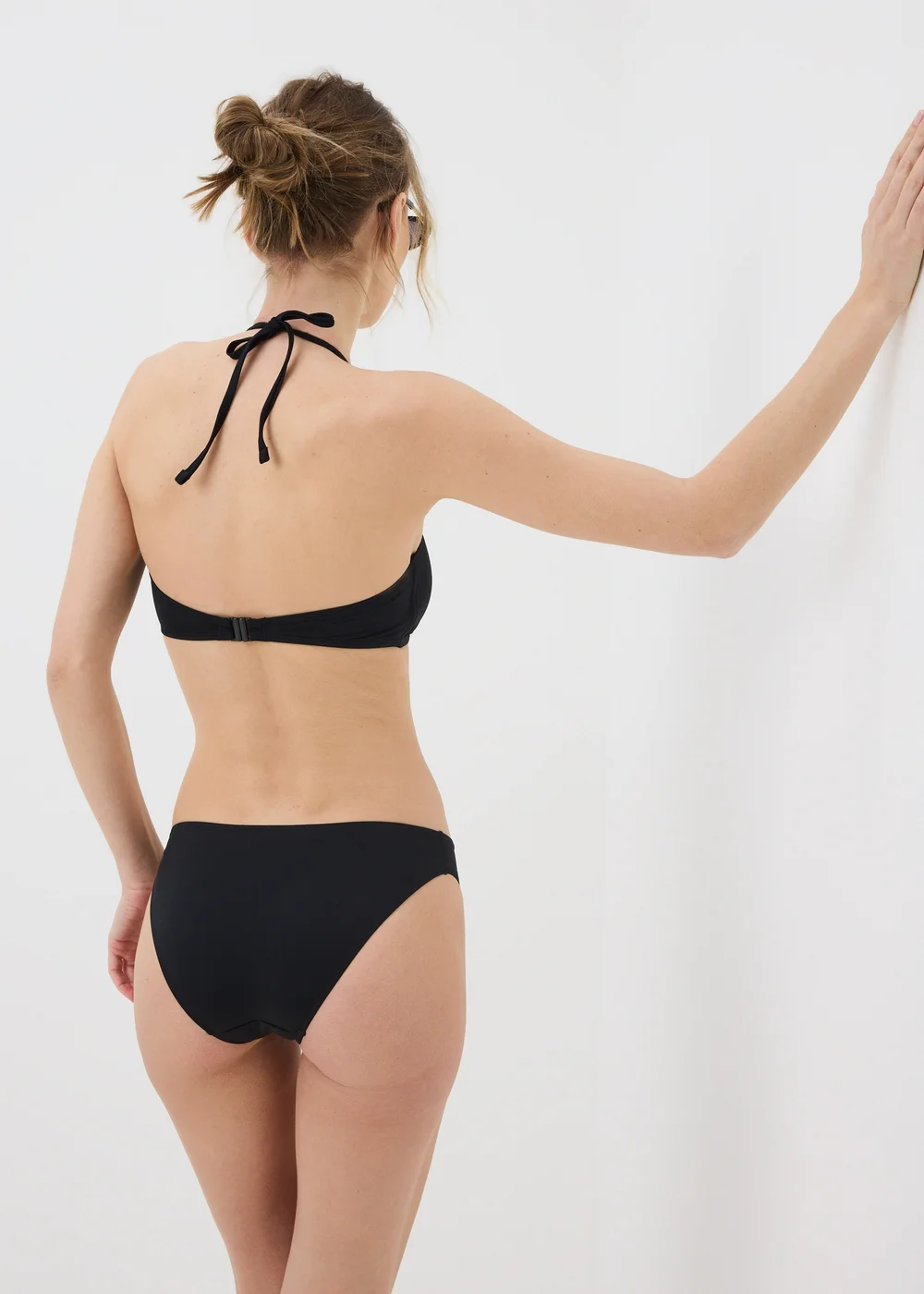 Black Halter Neck Bandeau Bikini Top - 6 Image 2