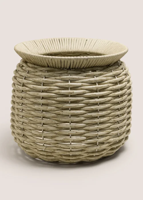 Grey Woven Large Planter Image 1