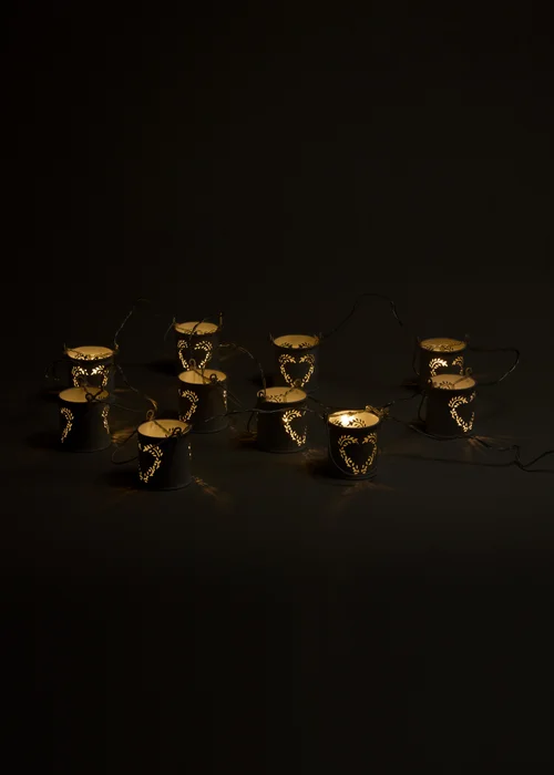 Solar Heart Bucket Lights Image 2