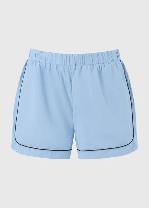 Souluxe Light Blue Piped Running Shorts - 10 Image 4