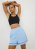 Souluxe Light Blue Piped Running Shorts - 10 Image 2