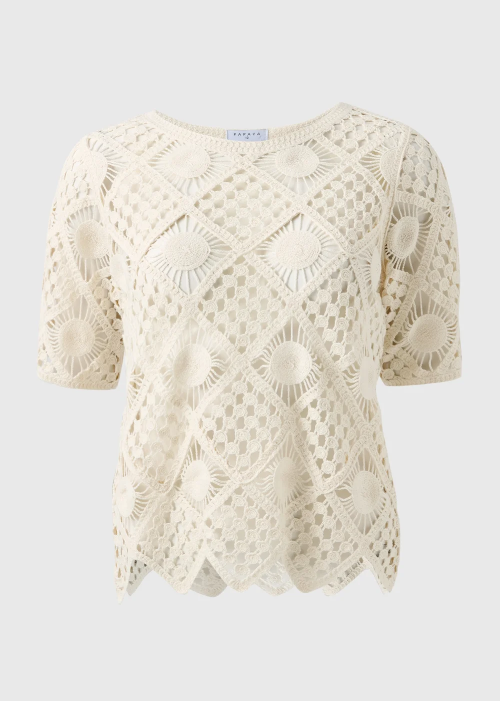 Cream Crochet Top - Size 8 Image 1