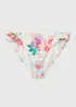 White Tropical Floral High Leg Bikini Bottoms - Size 8 Image 1