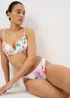 White Tropical Floral High Leg Bikini Bottoms - Size 8 Image 1