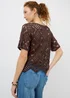Chocolate Brown Crochet Top - Size 8 Image 3