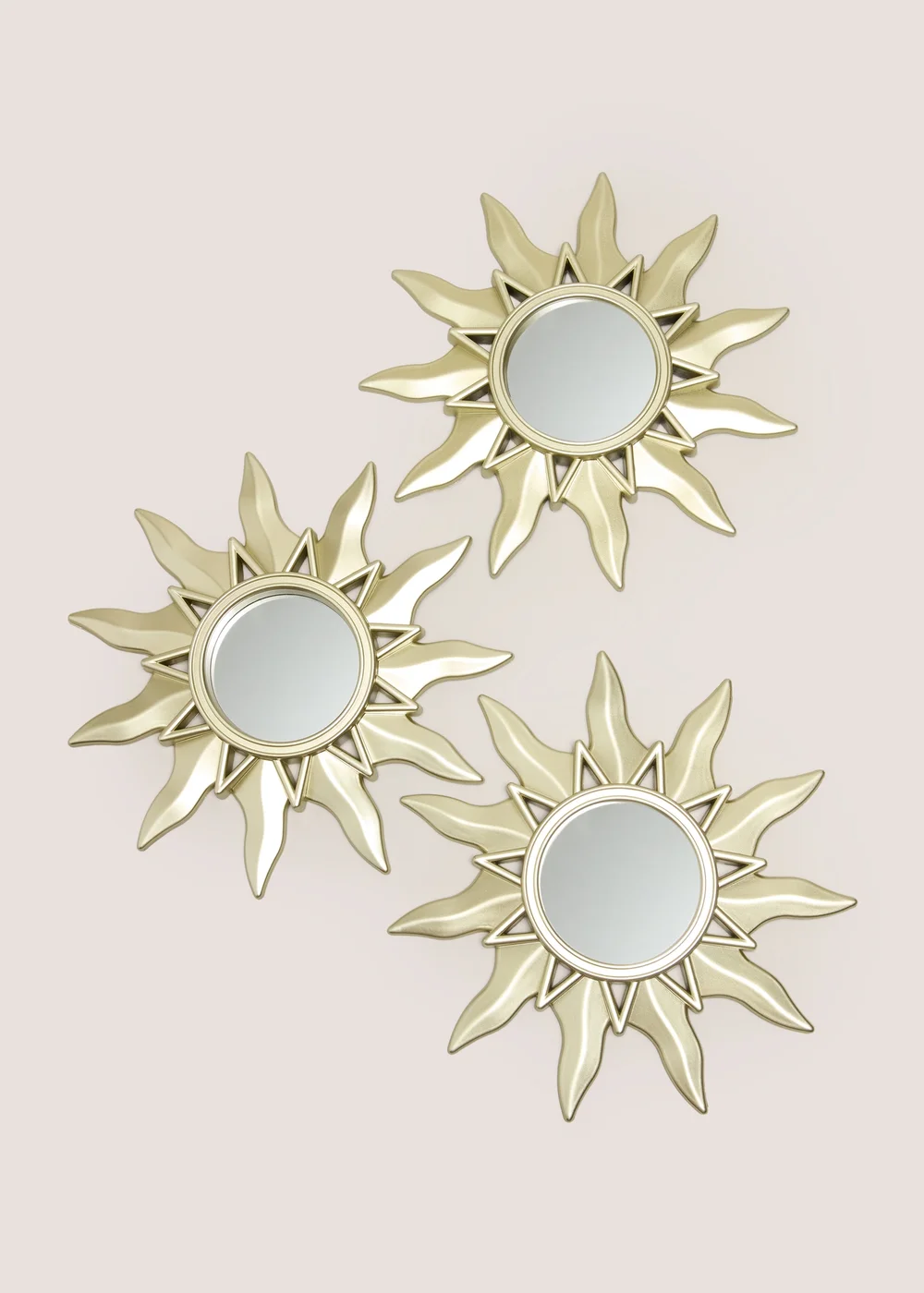 3 Piece Gold Sun Outdoor Mirrors Image 1