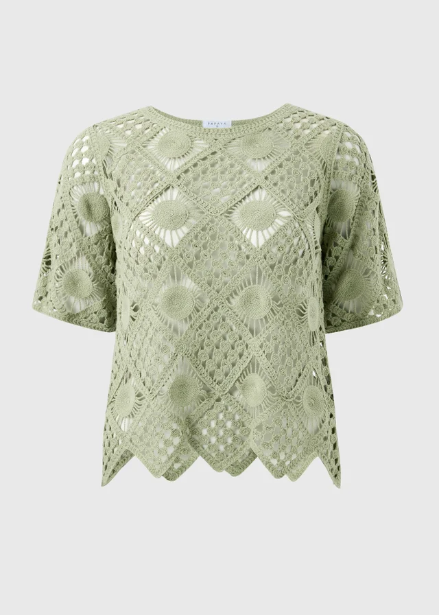 Sage Green Crochet Top