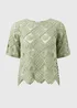 Sage Green Crochet Top - Size 8 Image 1