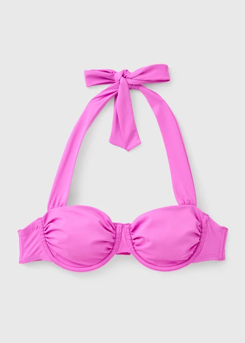 Magenta Ruched Underwired Bikini Top - 32A Image 3