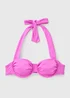 Magenta Ruched Underwired Bikini Top - 32A Image 1