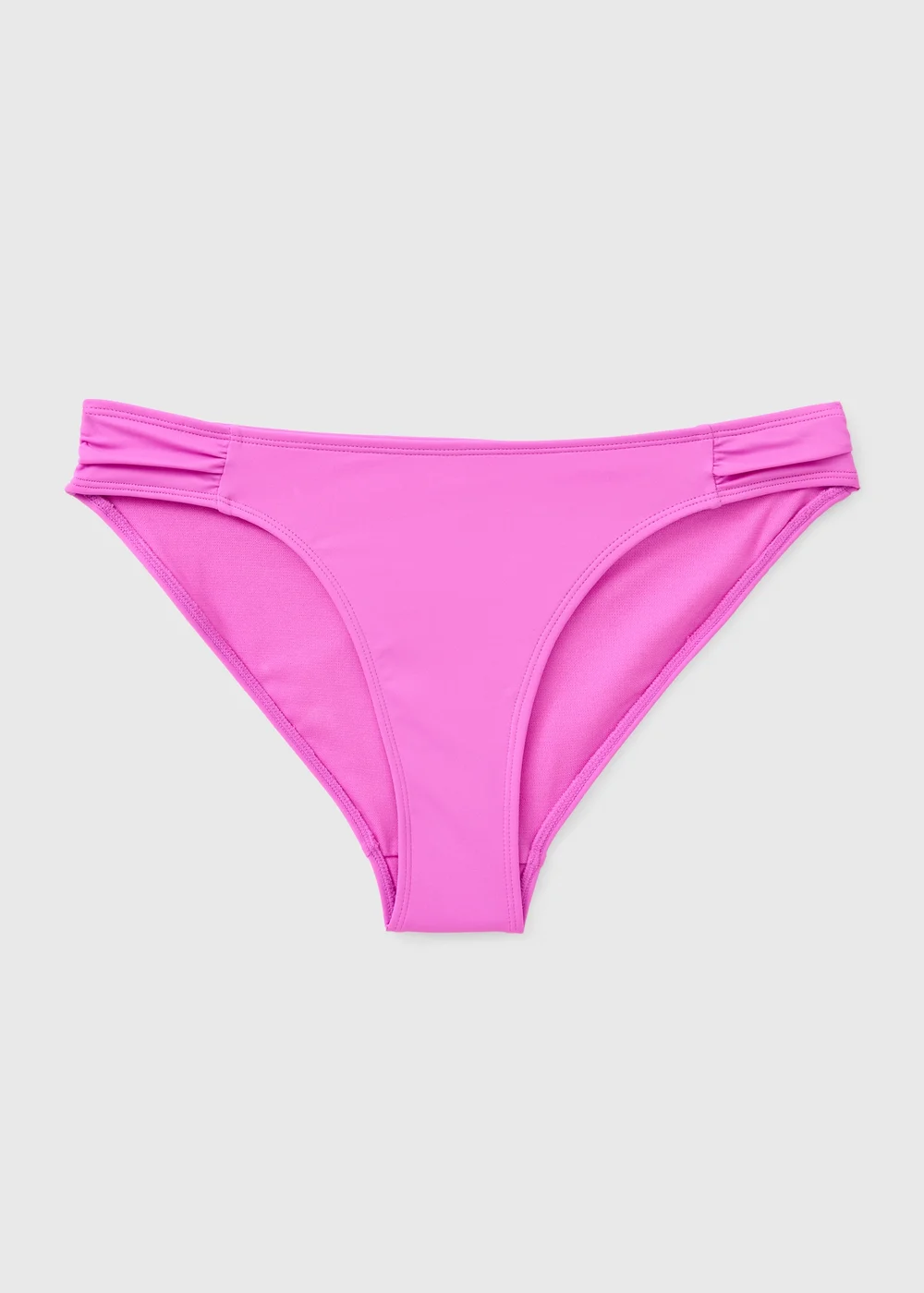 Magenta Ruched High Leg Bikini Bottoms - Size 8 Image 1