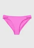 Magenta Ruched High Leg Bikini Bottoms - Size 8 Image 1
