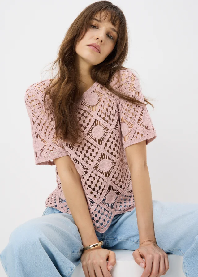 Light Pink Crochet Top